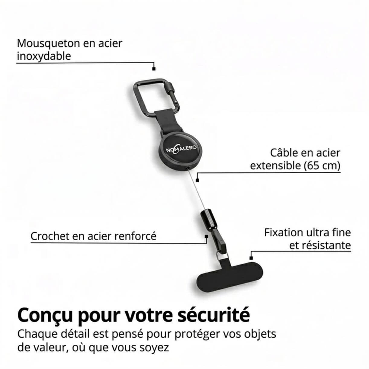 Cordon Anti-Chute & Anti-Vol | NOMALERO® - NOMALERO