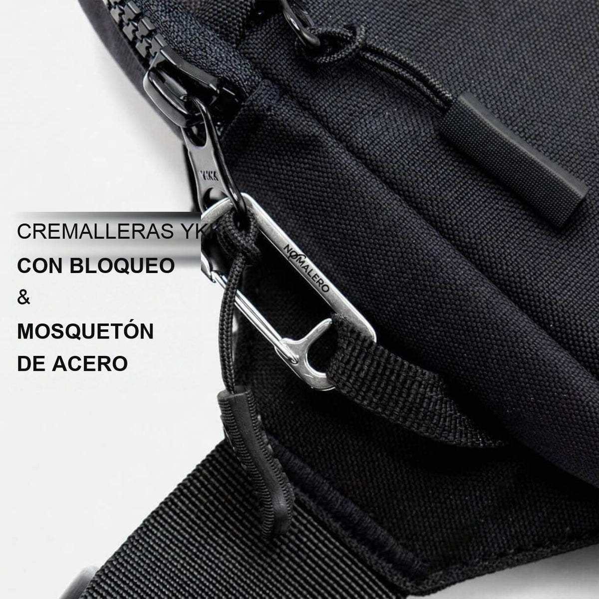 Cremalleras YKK con bloqueo y mosquetón de acero
