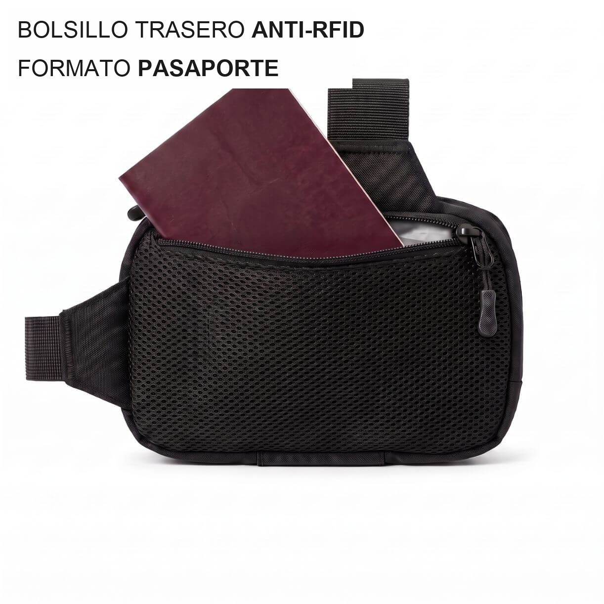 Bolsillo trasero anti-RFID tamaño pasaporte