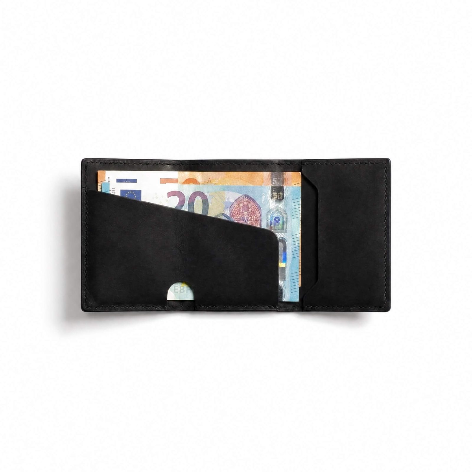 Cartera RFID V2 negra - compartimento de billetes