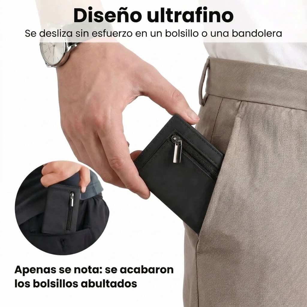 Diseño ultrafino: se desliza sin esfuerzo en un bolsillo o una bandolera
