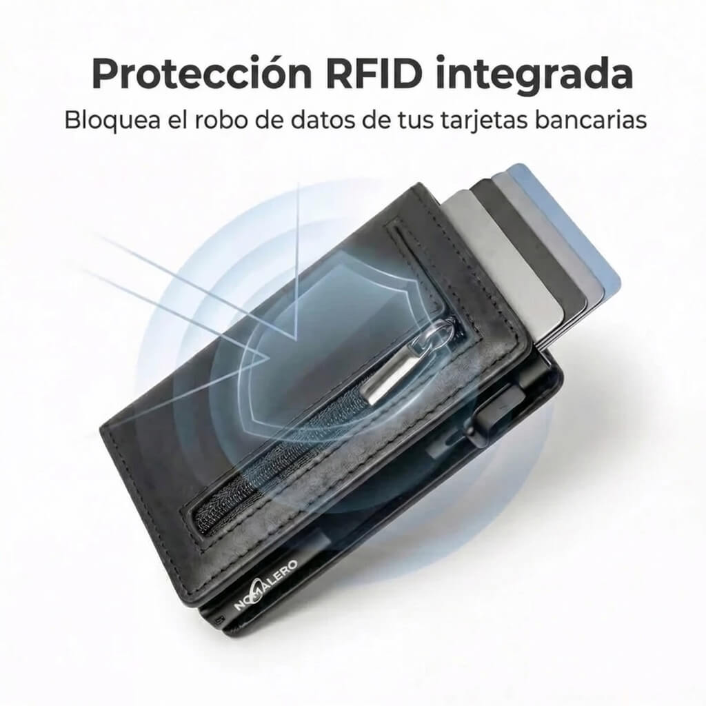Protección RFID integrada: bloquea el robo de datos de tus tarjetas