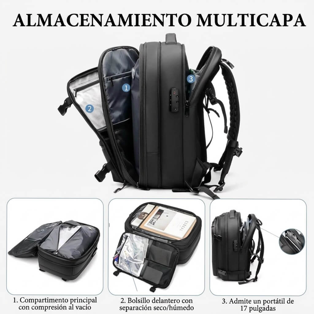 Mochila de compresión de viaje